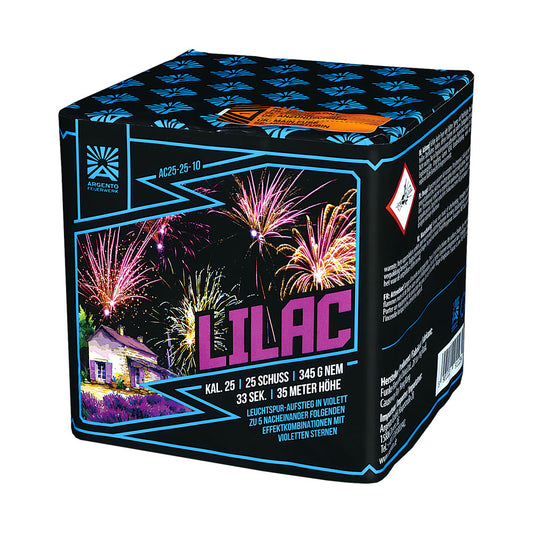 Argento Lilac 25 Schuss Feuerwerksbatterie