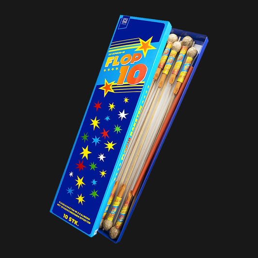 Argento Flop Raketen 6er Set – F2 Silvesterfeuerwerk mit Pfeifaufstieg