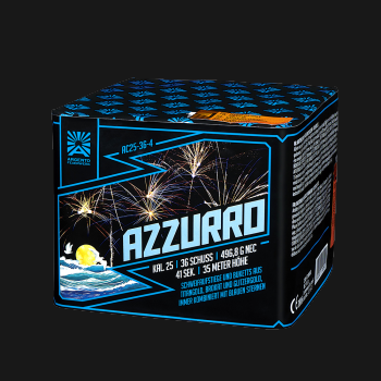 Argento Azzurro 36-Schuss Feuerwerksbatterie Gold und Blau