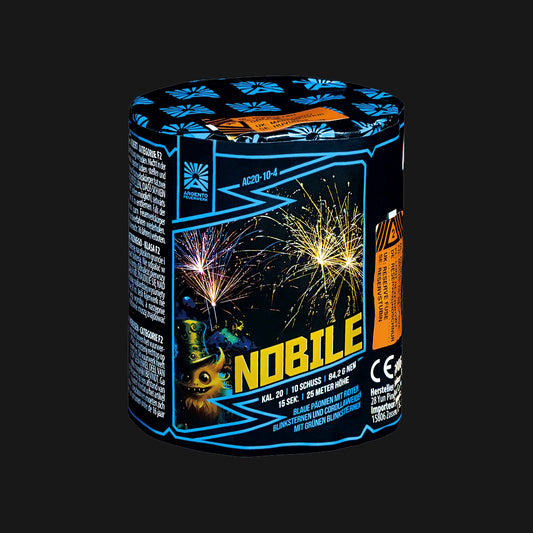 Argento Nobile Feuerwerksbatterie – 10 Schuss 20mm, Corolla und Blau-Effekt