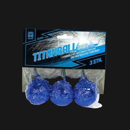 Argento Titanball groß 3er-Schachtel F2 Feuerwerk mit extrem lautem Titan-Crackling-Effekt